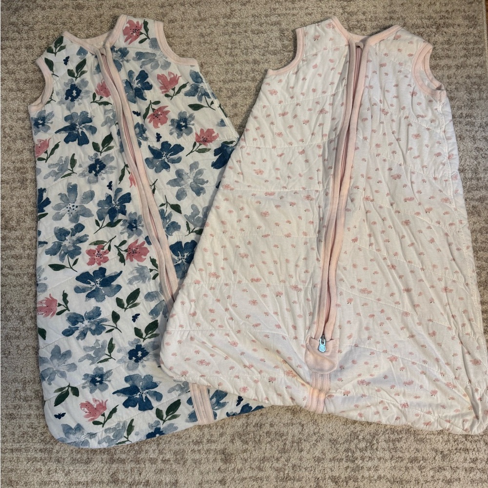 Burt's Bees Blue and Pink Sleep Sacks Pajamas